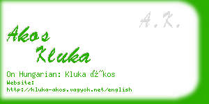 akos kluka business card
